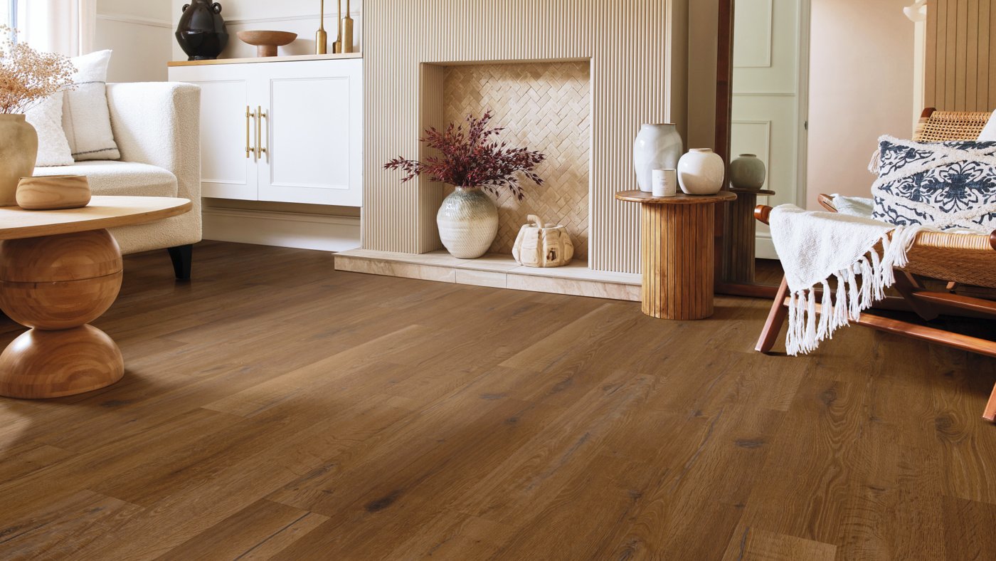 Russet Character Oak lvp floors add warmth to a living room